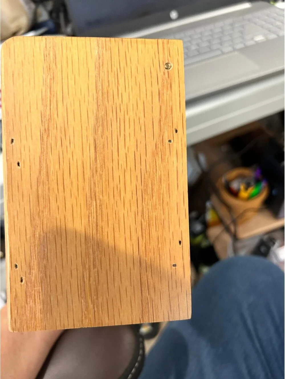 Oak Wooden RECIPE storage box with lid can hang on wall